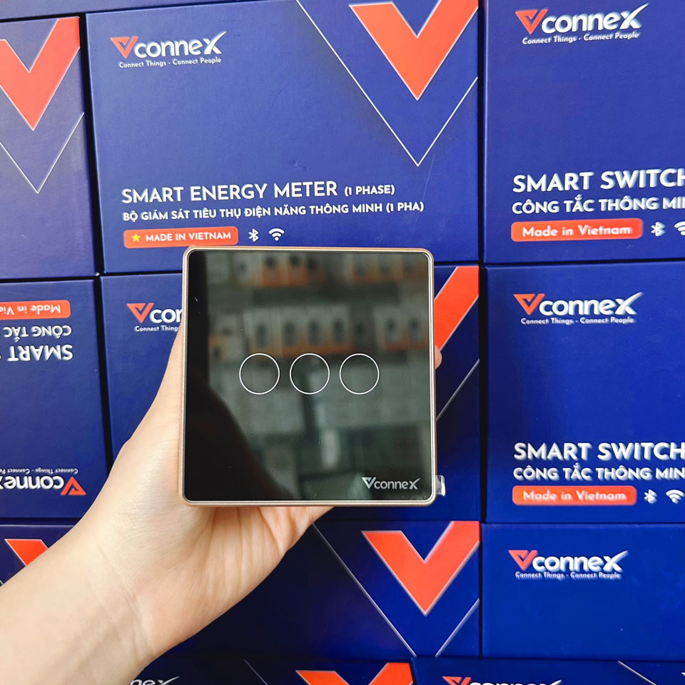 Công tắc thông minh Vconnex - Đen vuông